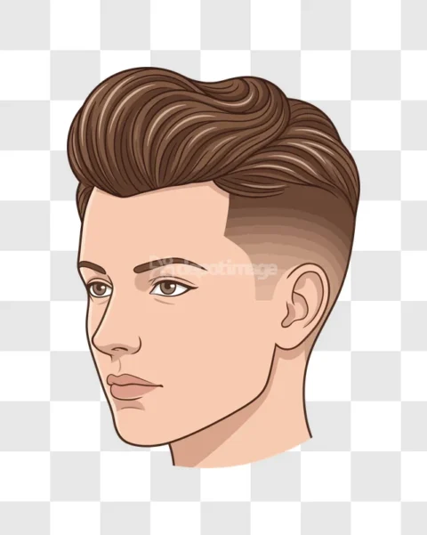 Male Head Side View Illustration Hair