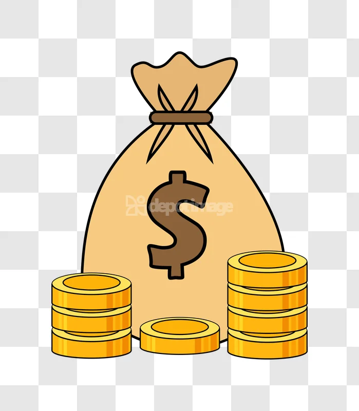 Money Bag Gold Coins Dollar Sign