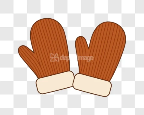Pair Cartoon Brown Mittens Warm