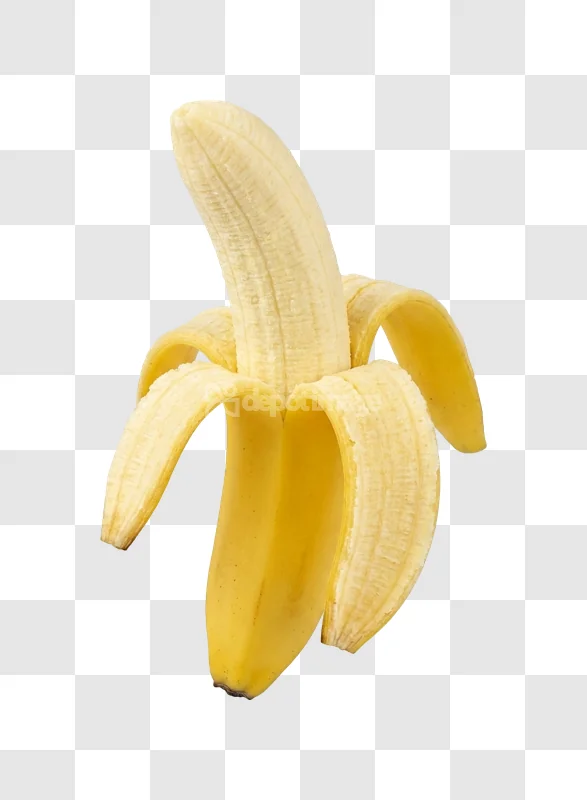 Peeled Ripe Yellow Banana Fruit