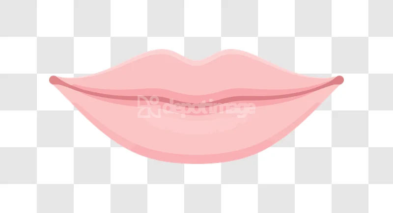 Pink Human Lips Mouth Vector Graphic, light pink cartoon lips