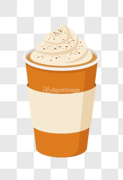 Pumpkin Spice Latte Whipped Cream Vector