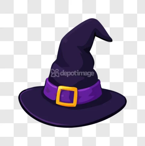 Purple Halloween Witch Hat Buckle Cartoon
