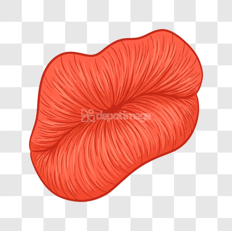 Red Lips Closeup Textured Detail Wavy, vibrant red, textured, wavy lines