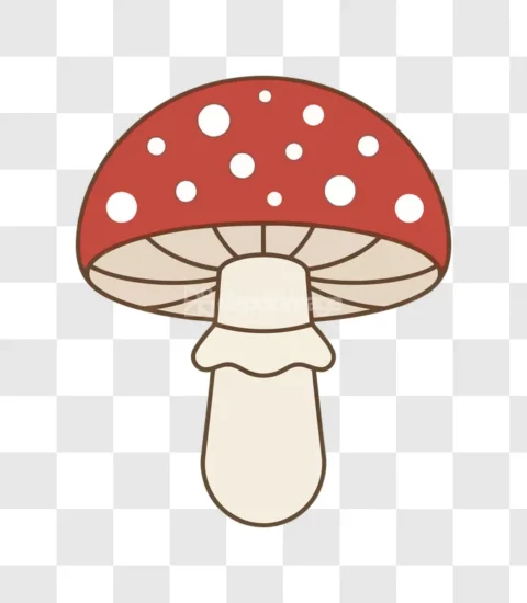 Red Mushroom White Spots Illustration Vector Flat