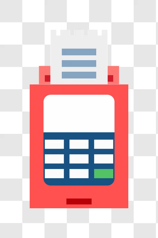 Red Pos Terminal Receipt Icon