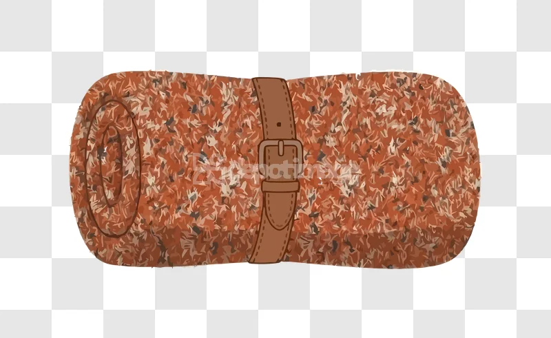 Rolled Sleeping Bag Strap Buckle Cartoon orange brown cartoon style