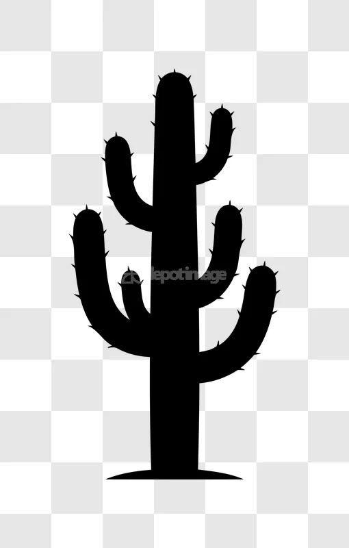 Saguaro Cactus Succulent Plant Silhouette