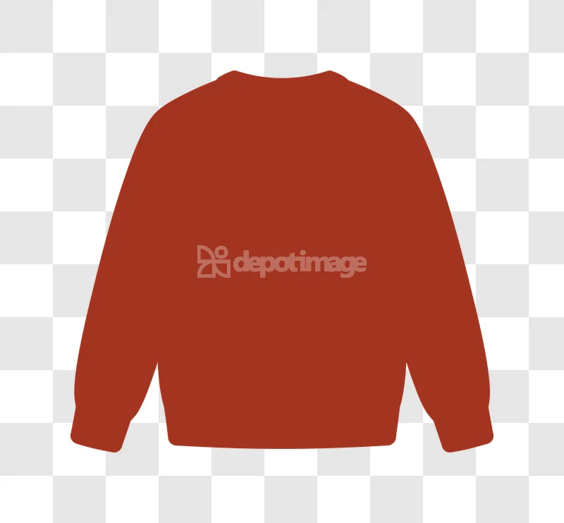 Simple Red Sweater Vector Illustration, plain red long-sleeved crewneck