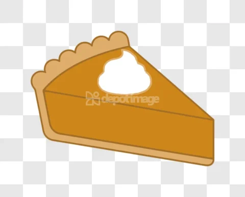 Slice Pumpkin Pie Whipped Cream Vector