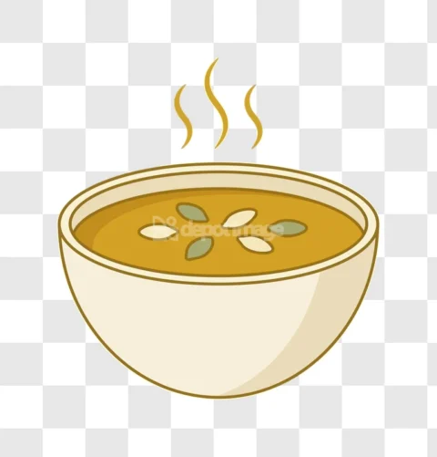 Steaming Hot Bowl of Soup Cartoon