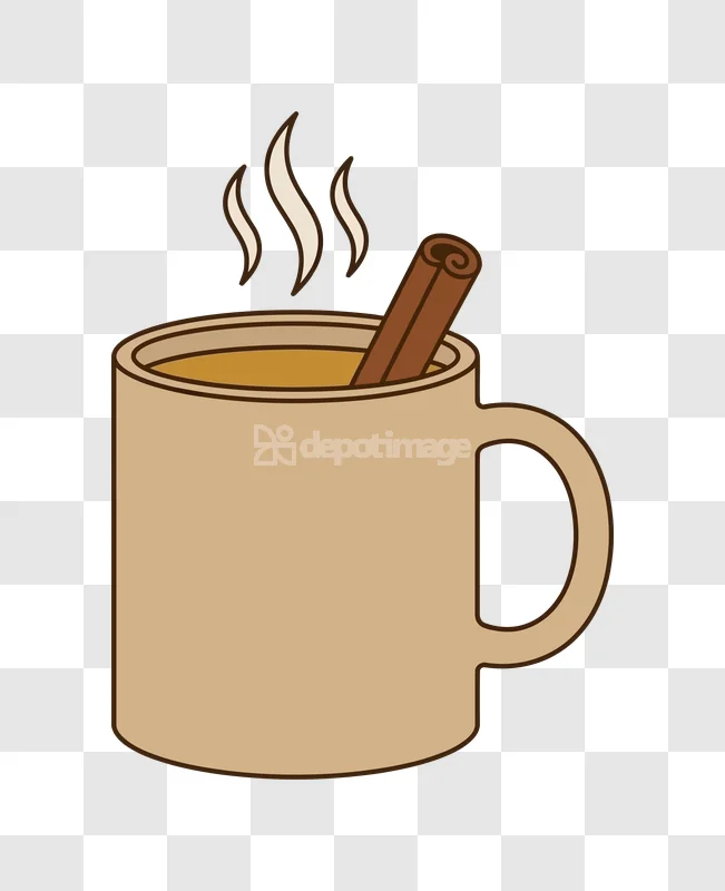 Steaming Hot Chocolate Cinnamon Stick Mug flat icon transparent background