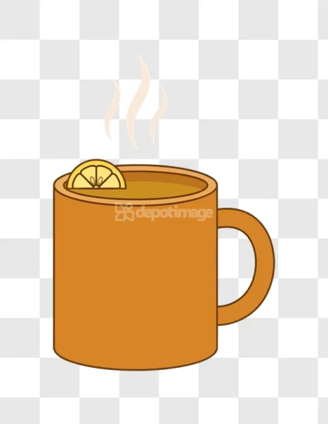 Steaming Hot Lemon Tea Mug Vector