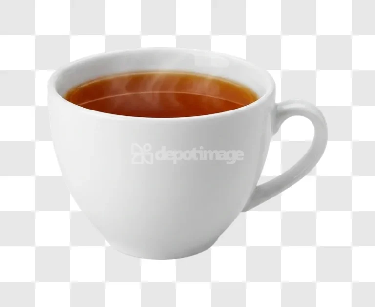 Steaming Hot Tea White Cup