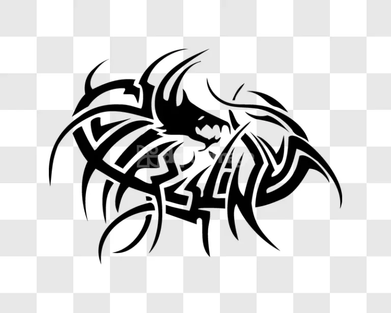 Tribal Dragon Head Design Vector