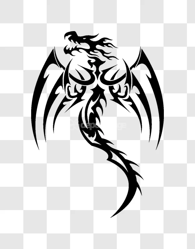 Tribal Dragon Tattoo Art Design