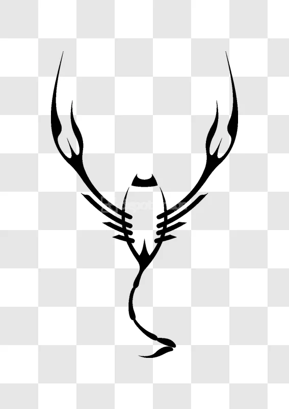 Tribal Scorpion Stylized Black Icon Design