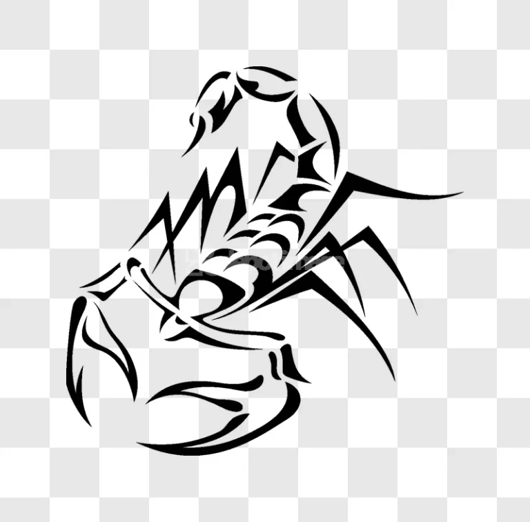 Tribal Scorpion Tattoo Design Black Stylized
