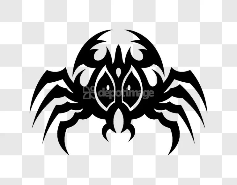 Tribal Spider Tattoo Design Black