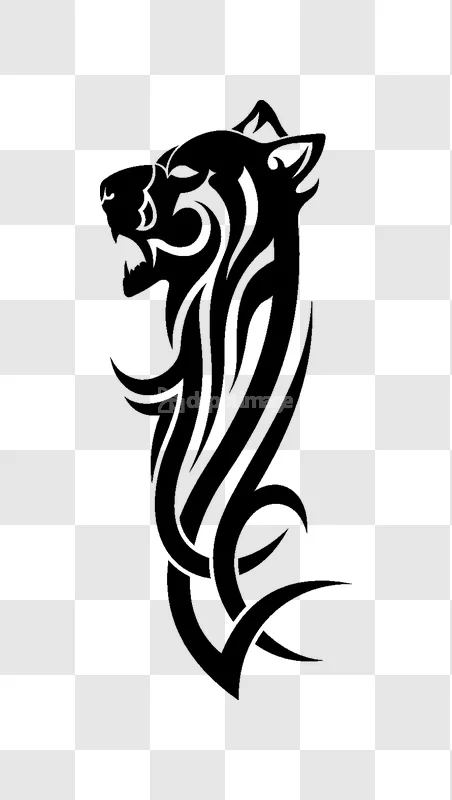 Tribal Tattoo Wolf Head Black Art