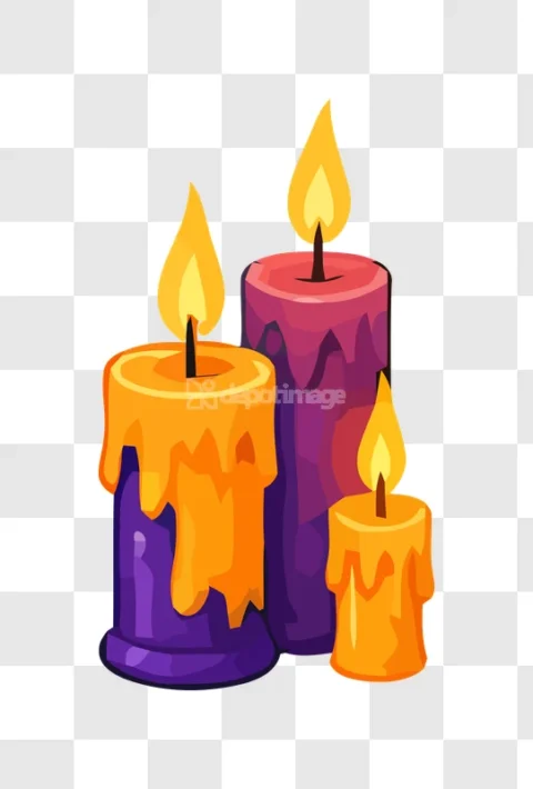 Vector Illustration Three Burning Candles