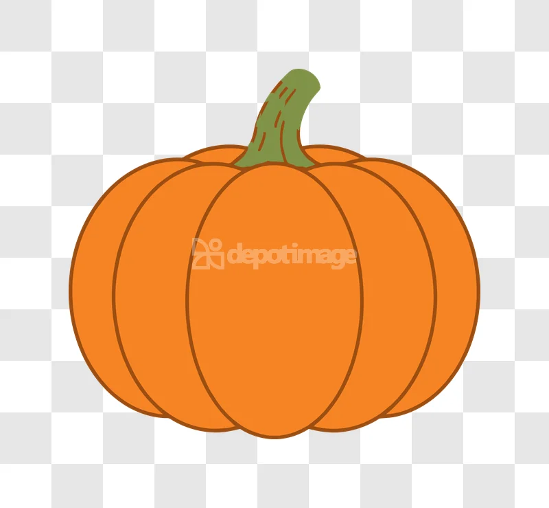 Vector Orange Pumpkin Flat Illustration simple cartoon transparent background