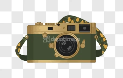 Vintage Camera Pear Strap Illustration