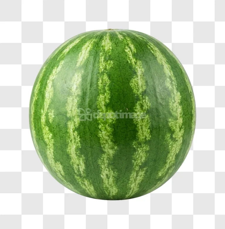 Whole Round Watermelon With Green Stripes
