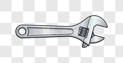 Adjustable Wrench Tool Metal Silver Cartoon