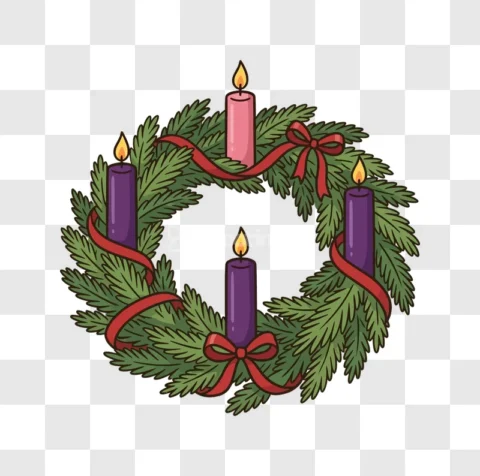 Advent Wreath Candles Green Purple Red