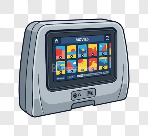 Airplane Seatback Screen Movies Interface