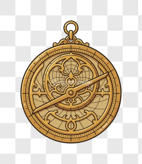 Astrolabe Ancient Navigation Instrument Golden Det
