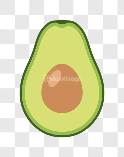 Avocado Half Sliced Green Seed Fruit
