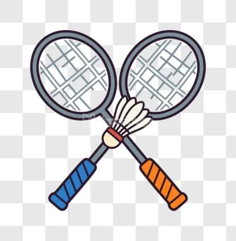 Badminton Rackets Shuttlecock Crossed Icon Sport