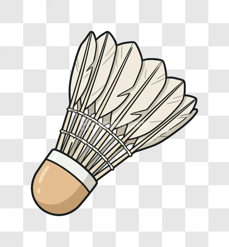 Badminton Shuttlecock Isolated White Feathers, cartoon white feather transparent PNG