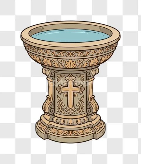 Baptismal Font Holy Water Religious Item