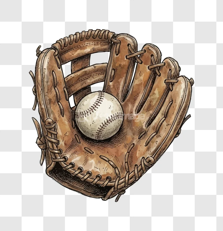 Baseball Glove Ball Sports Equipment Leather, watercolor brown leather, transparent PNG