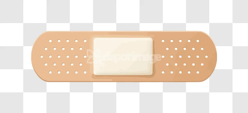 Beige Bandaid Medical Strip Perforated Aid, classic adhesive bandage with white pad