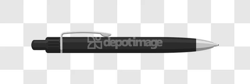 Black Ballpoint Pen Clip Object: dark gray, light clip, flat style