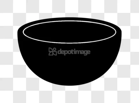 Black Bowl Container Empty White Rim Ceramic