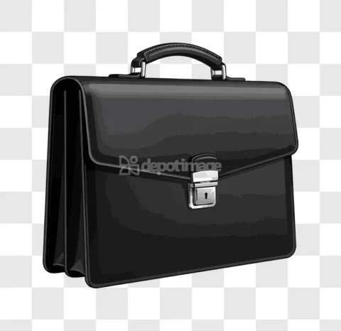 Black Briefcase Business Bag Handle Closed Lock