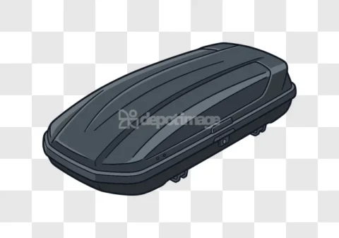 Black Car Roof Cargo Box Angled