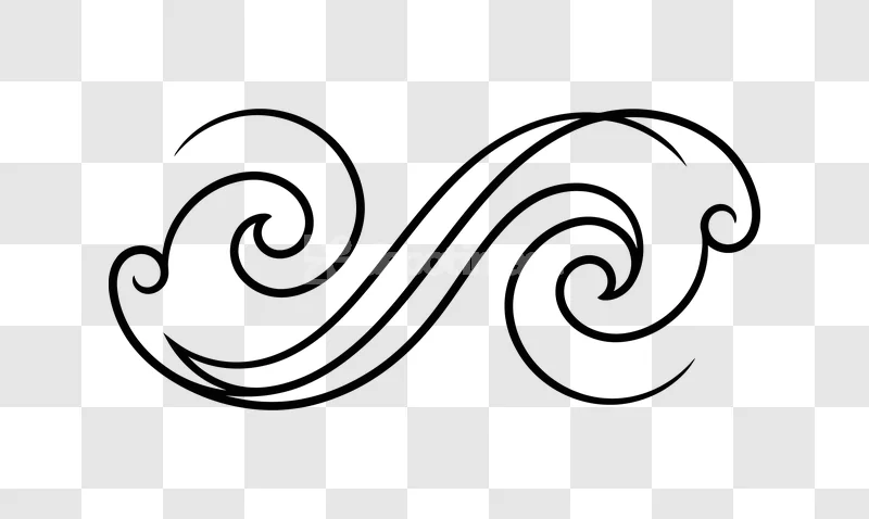 Black Curved Swirl Lines Abstract Art, subtle dark abstract pattern