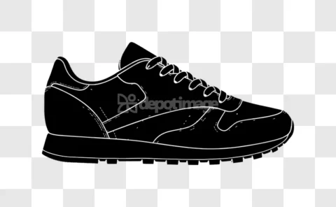 Black Running Shoe Outline Illustration