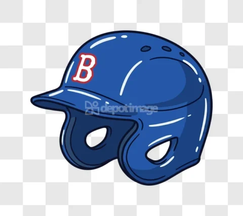 Blue Baseball Helmet Letter B