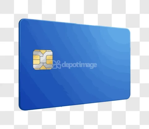 Blue Payment Credit Card Chip
