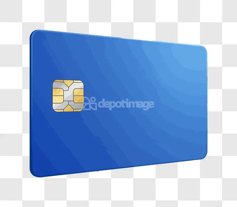 Blue Payment Credit Card Chip blue rectangular smartcard