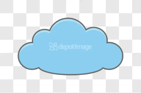 Blue Simple Cartoon Cloud Icon Vector