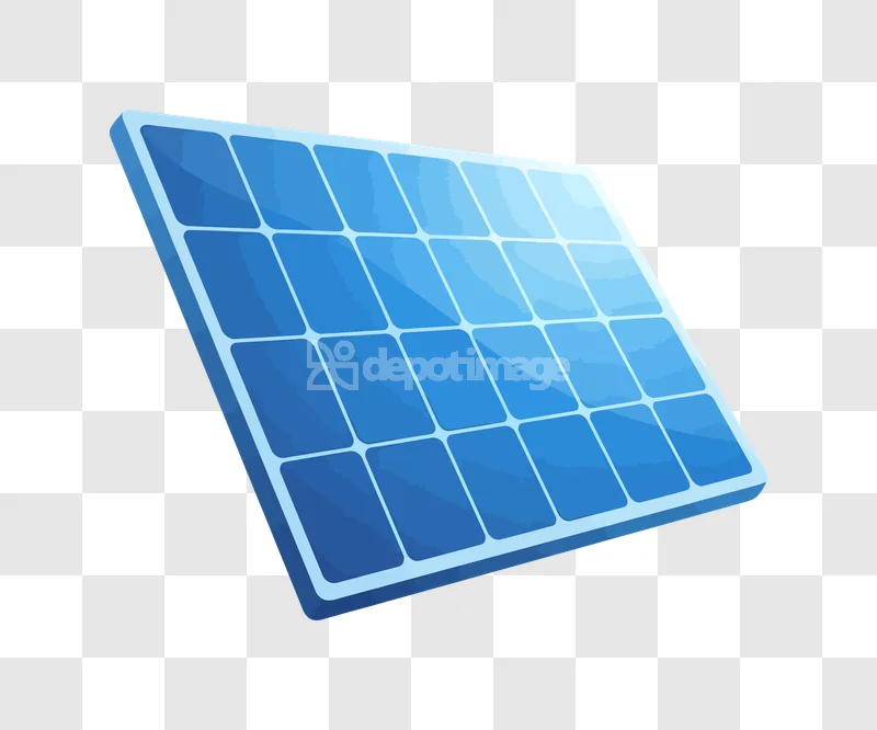 Blue Solar Panel Alternative Energy Clean, vibrant blue, clean energy, rectangular, angled