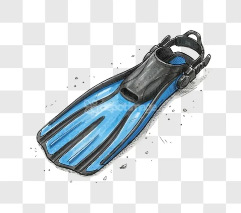 Blue Swimming Fin Diving Equipment Water